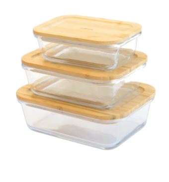 Pebbly Rectangular Glass Container - 640ml