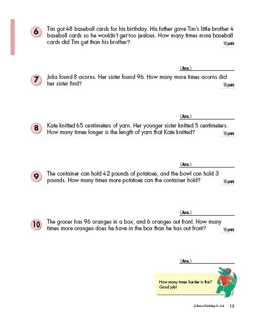 Kumon Grade 4 English Workbook: Word Problems