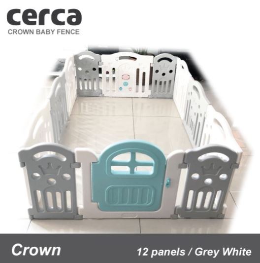 Cerca Crown Baby Fence (Grey/White)
