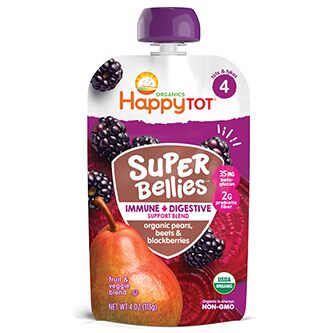 [2 Pack] Happy Baby Happy Family Happy Tot Super Bellies - Pears, Beets & Blackberries, 113 g (For 2yr up) Exp: 05/24