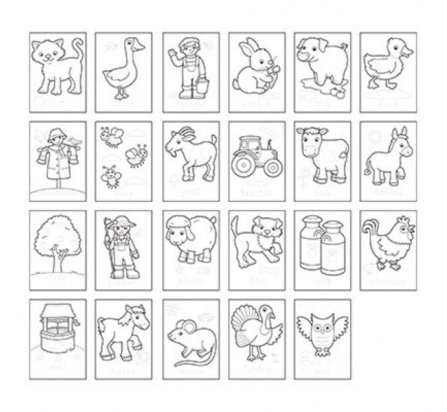 [3-Pack] Orchard Toys Farmyard Colouring Book