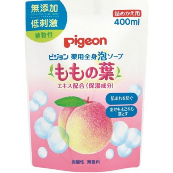 Pigeon Baby Body Foam Soap 400ml (Peach Leaf) Refill, (JP)