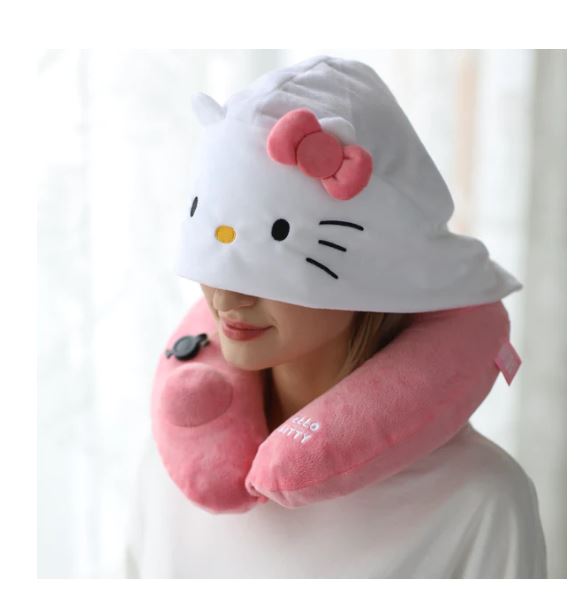 Travelmall x Hello Kitty Hooded Pillow with Patented Pump