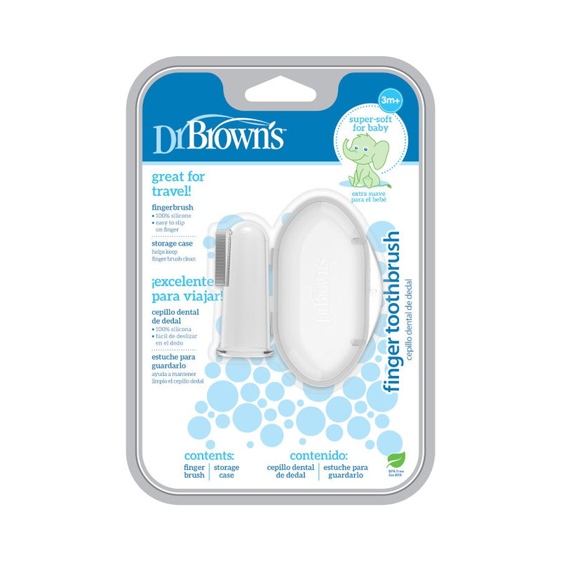 [4-Pack] Dr. Brown's Silicone Finger Toothbrush with case