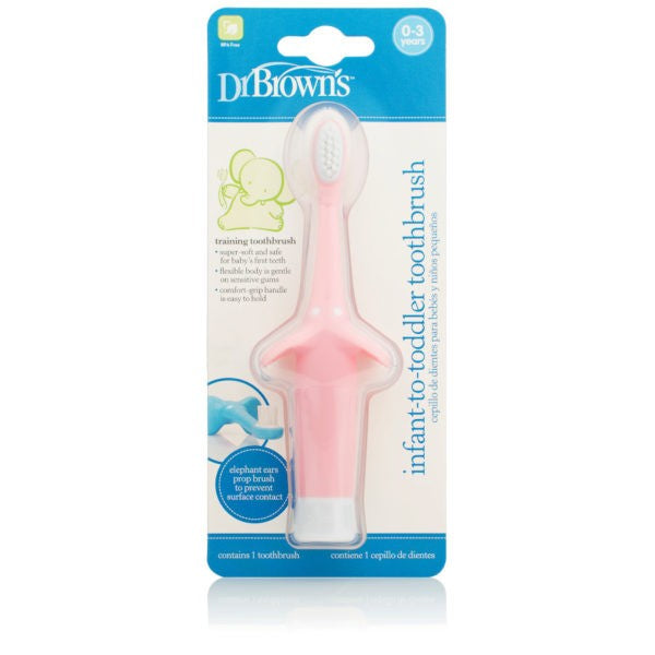 [2-Pack] Dr. Brown's Infant-To-Toddler Toothbrush - Pink