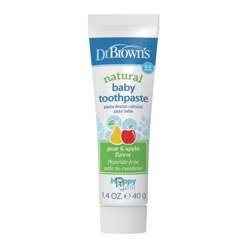 [2-Pack] Dr. Brown's Happy Teeth Fluoride-Free Toothpaste - Pear & Apple Exp: 07/24