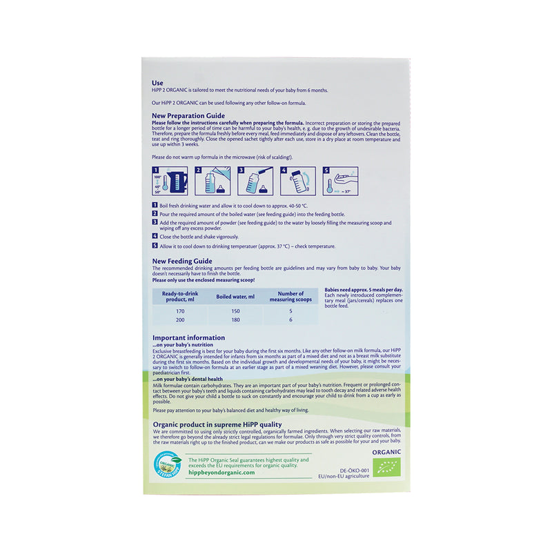 Hipp Organic Stage 2 Follow-On Milk 300g x 6 Packs