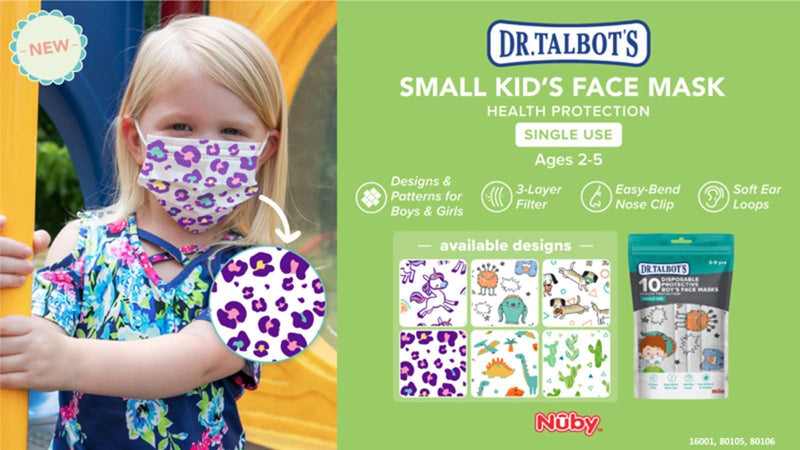 Nuby Small Kids Face Masks (2 - 5 Years Old)10pcs - Dog (Bundle Of 2= 20pcs)