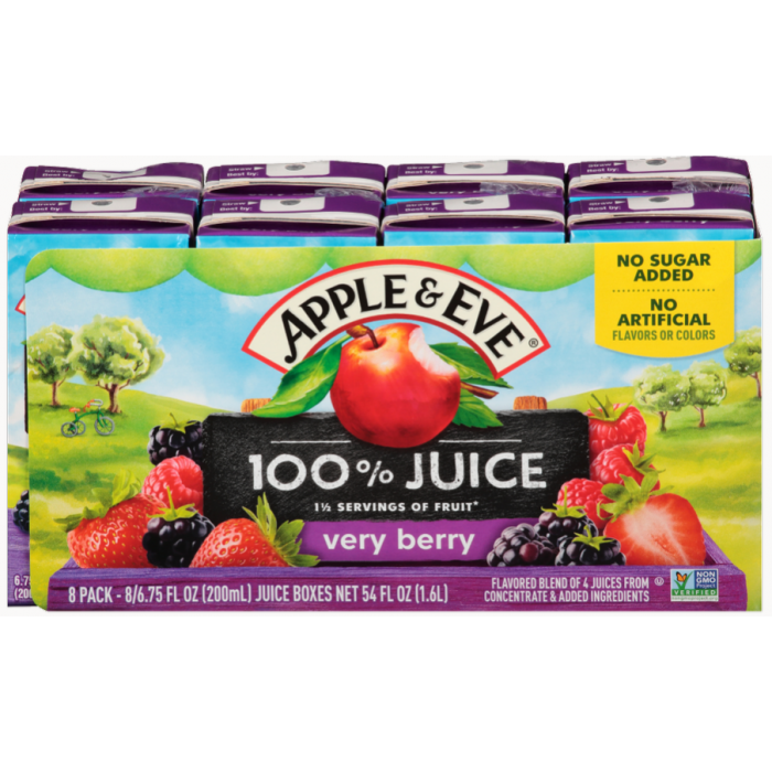 [Bundle Of 40] Apple & Eve 100% Juice- Very Berry, 40 X 200 Ml.
