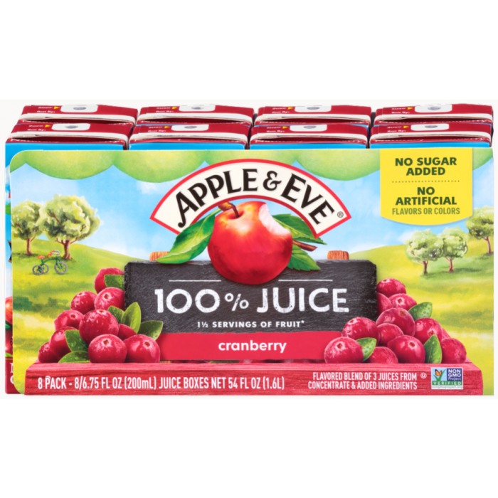 [Bundle Of 40] Apple & Eve 100% Juice- Naturally Cranberry, 40 X 200 Ml