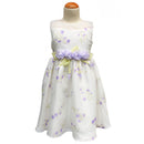 Sunshine Kids Lavender Flower Girl White Dress with Purple Flowers 3-7y