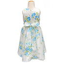 Sunshine Kids Debbie White Dress with Blue Flower Print 3-7y