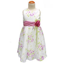 Sunshine Kids Debbie White Dress with Purple Flower Print 3-7y