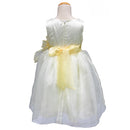 Sunshine Kids Autumn White Dress with Yellow Flowers 3-7y