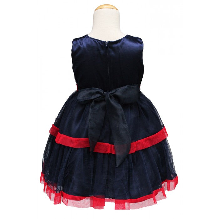 Sunshine Kids Princess Sophia Dark Blue Dress with Red Bow 0-24m
