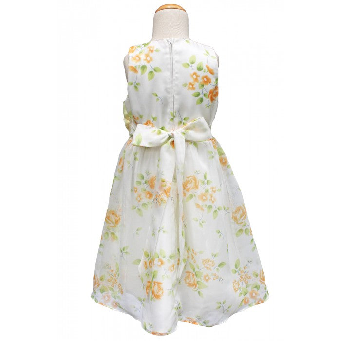 Sunshine Kids Elise White Dress with Pink Flowers 3-7y