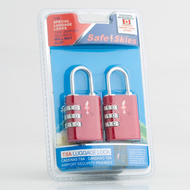 Safe Skies Aero Lock 3 Dial Double Set - Fire Engine Red