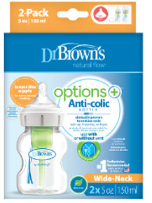 Dr Brown's PP Wide-Neck Options Bottle 5 OZ/150 ML (Twin Pack)