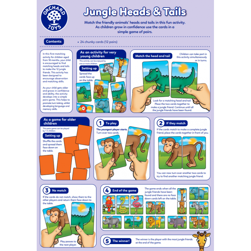 Orchard Toys Game - Jungle Heads & Tails Game