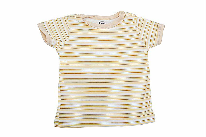 Owen T-Shirt w/ 2 snaps At Collar - Yellow Stripes 0-12m