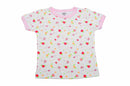 Owen T-Shirt w/ 2 snaps At Collar - Pink Flowers 0-12m