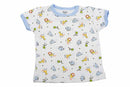 Owen T-Shirt w/ 2 Snaps at Collar - Blue Animals 0-12m