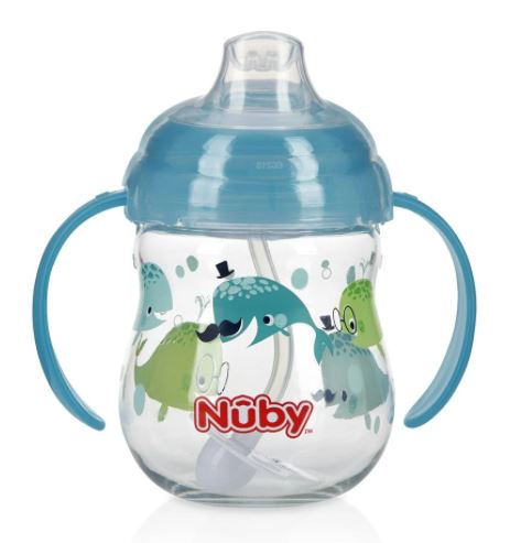 Nuby Tritan Combo 360 - 9oz/270ml Cup With Handle - Light Blue