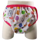Moo Moo Kow One Size Swim Diaper - Lollipop with Pink Border
