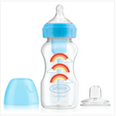 [2-Pack] Dr. Brown’s 9oz/270ml PP Wide-Neck"Options+" Bottle Blue Rainbow Sippy Spout