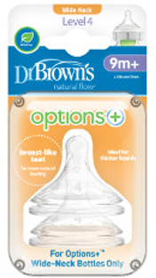 Dr Brown's Level 4 Wide Neck Silicon Options+ Nipple 2-Pack