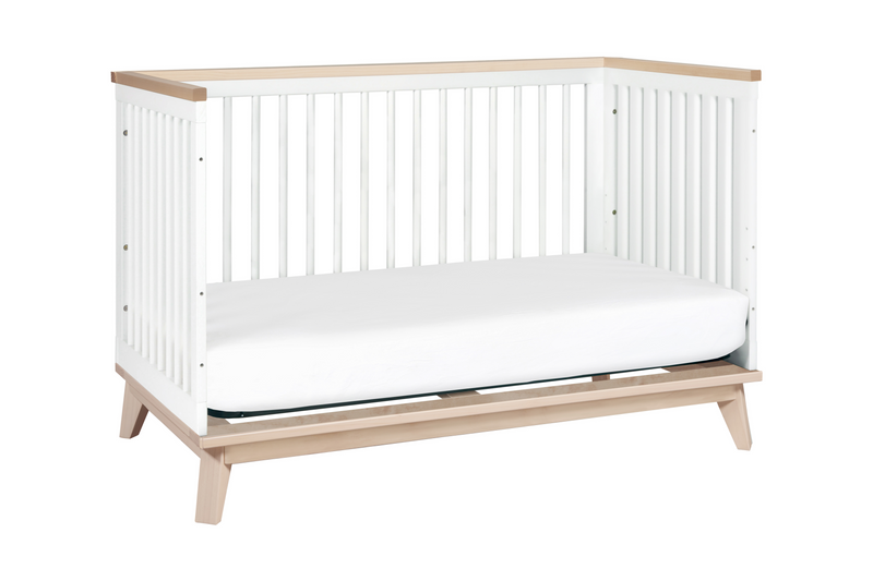 [1 Yr Local Warranty - Assembly Included] Babyletto Scoot 3-In-1 Convertible Crib - White / Washed -ETA Sep