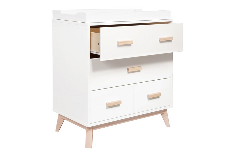 [1 Yr Local Warranty] Babyletto Scoot 3-Drawer Changer Dresser With Removable Changing Tray (White/Washed)