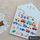 Noriterboard Magnetic Board One Tone in Natural Wood (Medium / Large) - Blue + Free Gifts