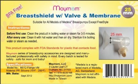 Maymom Breastshield (Flange) With Valve/Membrane For Medela - 19/21/24/27/30 Mm