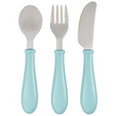 Beaba Stainless Steel Training Cutlery Knife / Fork / Spoon - Light Blue