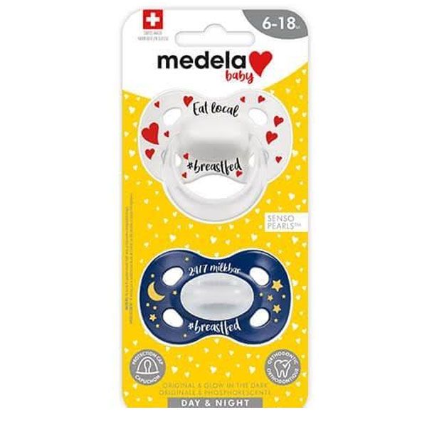 Medela Baby Pacifier Day&Night, 6-18M Signature Duo