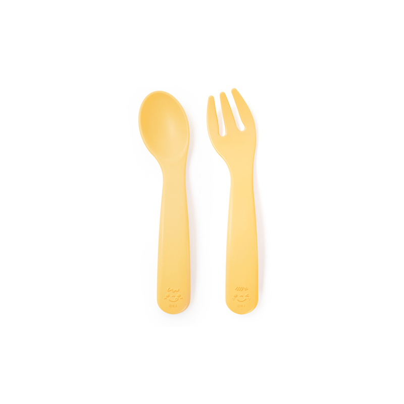[2-Pack] Mother's Corn Self Training Spoon & Fork Set