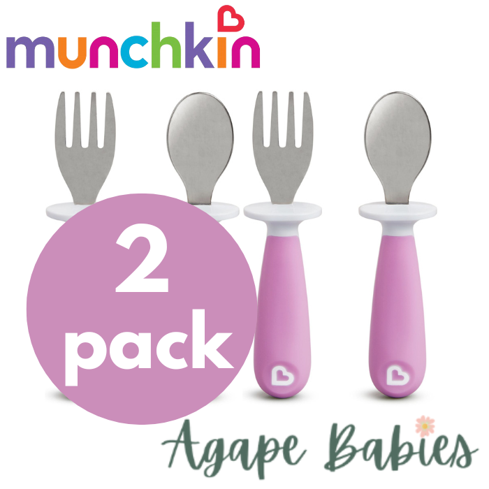 [Bundle Of 2] Munchkin Raise™ Toddler Fork & Spoon Set - Purple