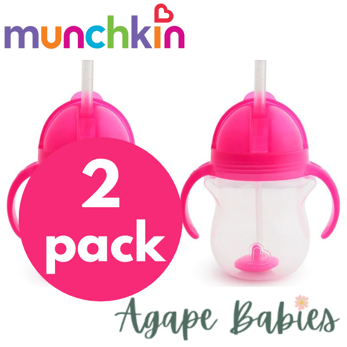 Munchkin Click Lock™ Weighted Flexi-Straw Cup - 7oz (Pink)