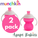 [2-Pack] Munchkin Click Lock™ Bite Proof Trainer Cup 7oz - Pink