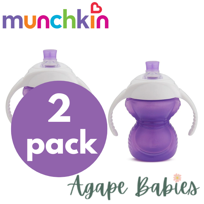 [2-Pack] Munchkin Click Lock™ Bite Proof Trainer Cup 7oz - Purple