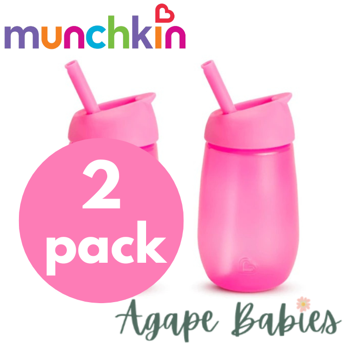 [2-Pack] Munchkin Simple Clean™ Straw Cup 10oz - Pink