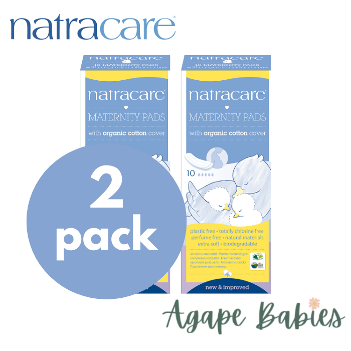 [Bundle Of 2] Natracare Maternity Pads With Organic Cotton Cover (10pcs x 2 = 20pcs)
