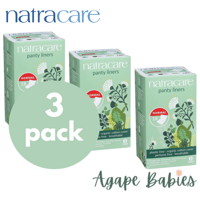 [Bundle Of 3] Natracare Panty Liners with Organic Cotton Cover - Normal and Wrapped (18pcs x 3)