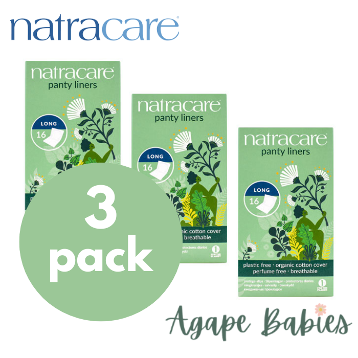 [Bundle Of 3] Natracare Panty Liners with Organic Cotton Cover - Long (16pcs x 3)