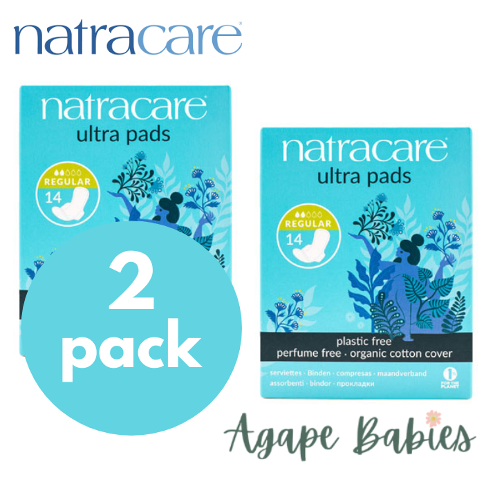 [Bundle Of 2] Natracare Ultra Pads with Organic Cotton Cover - Regular with wings (14pcs x 2)