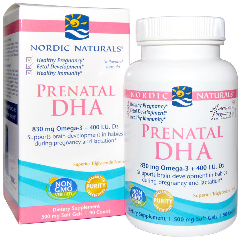 Nordic Naturals Prenatal DHA 500 mg - Plain, 90 sgls