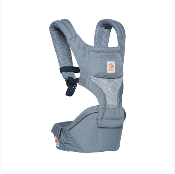 [10 year local warranty] Ergobaby Hip Seat Cool Air Mesh Baby Carrier - Oxford Blue
