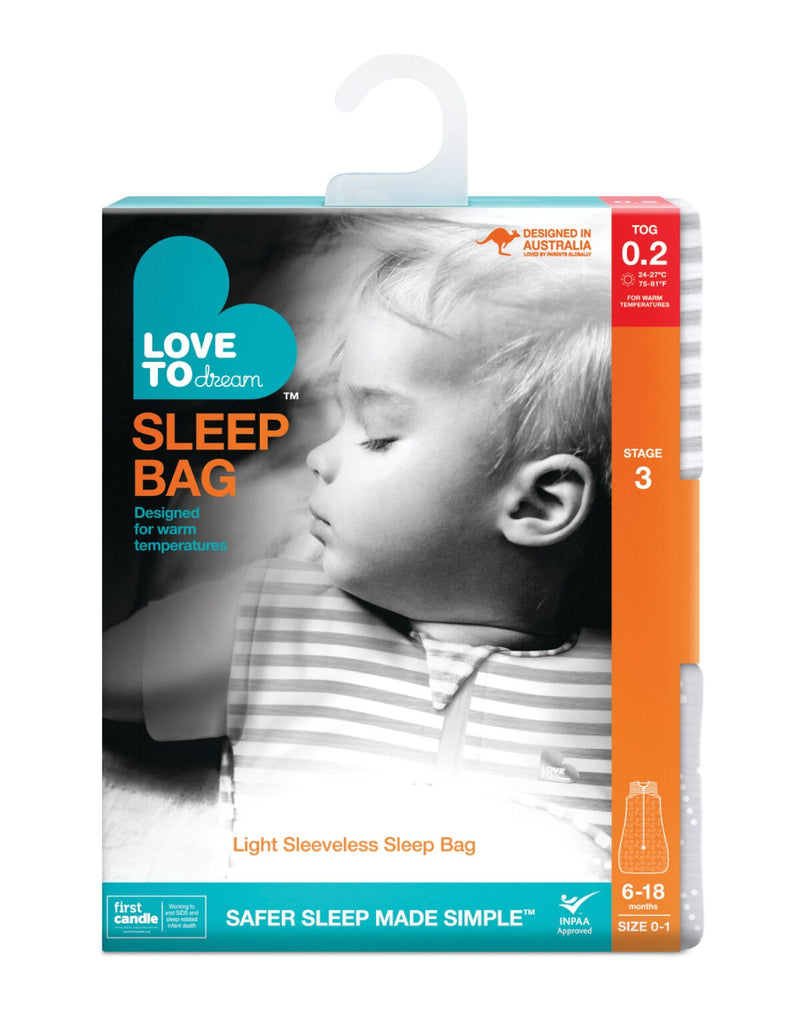 Love To Dream Light Sleeveless Sleep Bag 0.2tog - Grey
