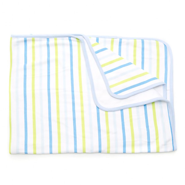 Owen Striped Interlock Blanket 70x90cm - 100% Cotton - Pink